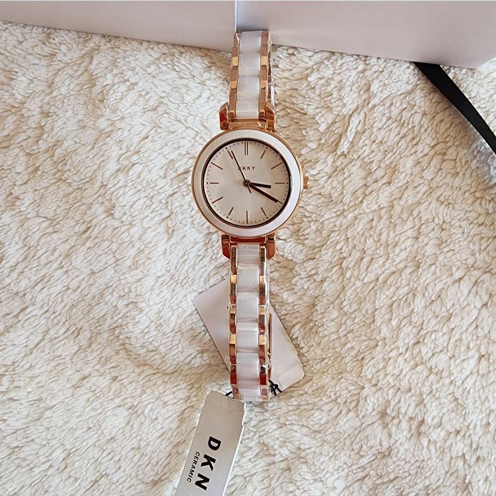 NEW DKNY NY2589 CERAMIC Ellington Dial Ladies Watch 30 mm